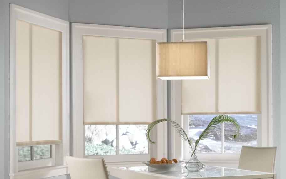 Roller Shades in a Dining Room